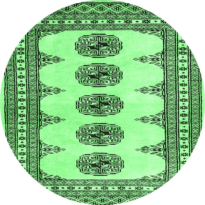 Round Persian Emerald Green Traditional Rug, tr246emgrn