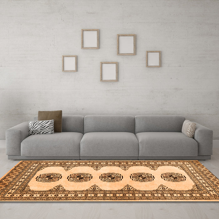 Machine Washable Persian Orange Traditional Area Rugs in a Living Room, wshtr246org