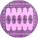 Round Machine Washable Persian Purple Traditional Area Rugs, wshtr246pur