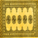 Square Machine Washable Persian Yellow Traditional Rug, wshtr246yw