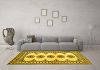 Machine Washable Persian Yellow Traditional Rug, wshtr246yw