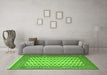 Machine Washable Persian Green Traditional Area Rugs in a Living Room,, wshtr2470grn