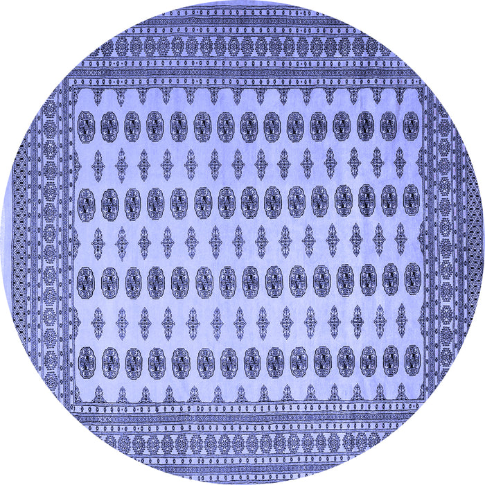 Round Machine Washable Persian Blue Traditional Rug, wshtr2470blu