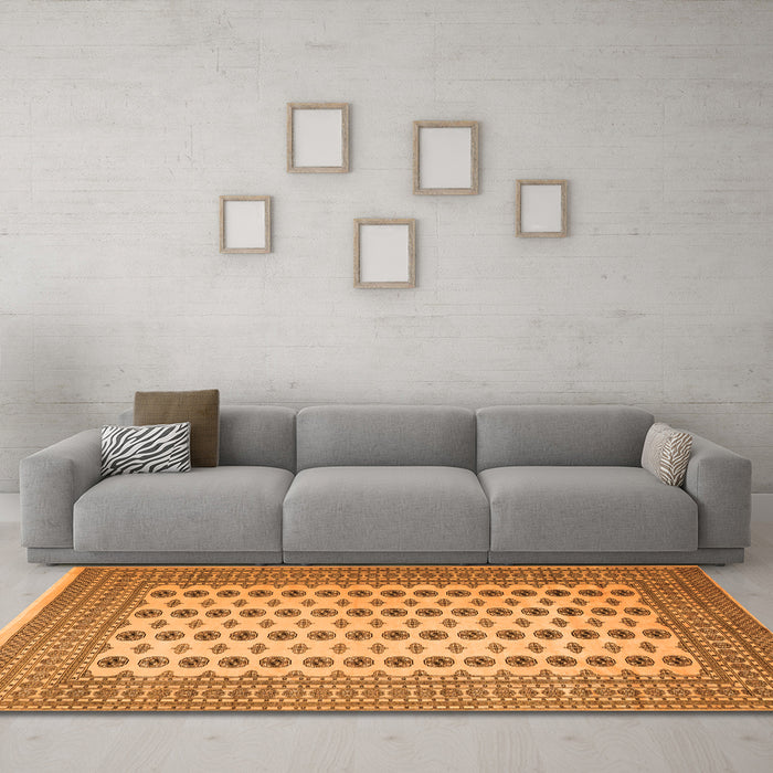 Machine Washable Persian Orange Traditional Area Rugs in a Living Room, wshtr2470org