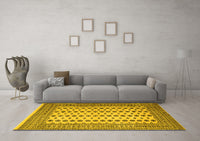 Machine Washable Persian Yellow Traditional Rug, wshtr2470yw