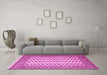 Machine Washable Persian Pink Traditional Rug in a Living Room, wshtr2470pnk