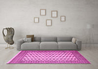 Machine Washable Persian Pink Traditional Rug, wshtr2470pnk