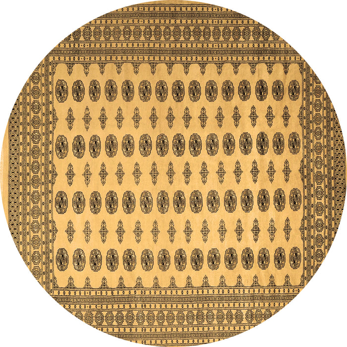 Round Persian Brown Traditional Rug, tr2470brn