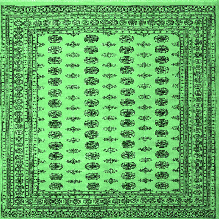 Square Machine Washable Persian Emerald Green Traditional Area Rugs, wshtr2470emgrn