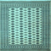 Square Machine Washable Persian Light Blue Traditional Rug, wshtr2470lblu