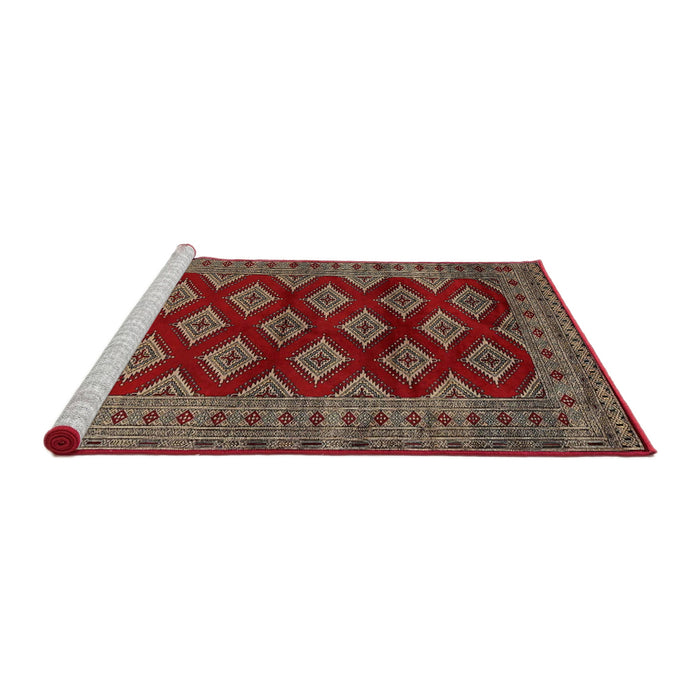 Sideview of Machine Washable Traditional Dark Almond Brown Rug, wshtr2471