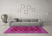 Machine Washable Persian Pink Traditional Rug in a Living Room, wshtr2471pnk