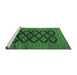 Sideview of Machine Washable Persian Emerald Green Traditional Area Rugs, wshtr2471emgrn