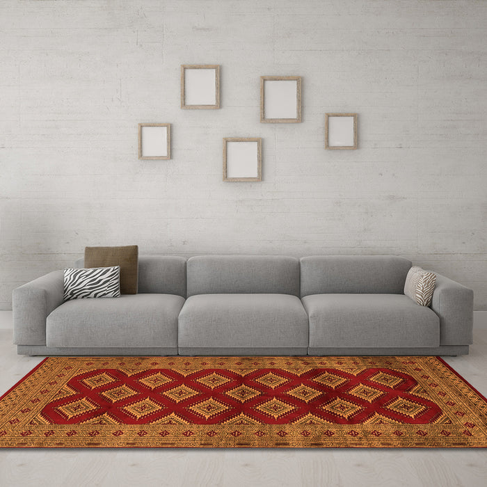Machine Washable Persian Orange Traditional Area Rugs in a Living Room, wshtr2471org