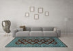 Machine Washable Persian Light Blue Traditional Rug in a Living Room, wshtr2471lblu