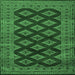 Square Persian Emerald Green Traditional Rug, tr2471emgrn