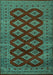 Machine Washable Persian Turquoise Traditional Area Rugs, wshtr2471turq