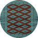 Round Persian Light Blue Traditional Rug, tr2471lblu