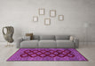 Machine Washable Persian Purple Traditional Area Rugs in a Living Room, wshtr2471pur