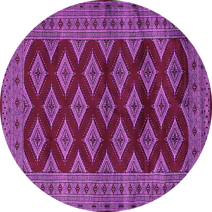 Round Machine Washable Persian Purple Traditional Area Rugs, wshtr2471pur