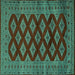 Square Machine Washable Persian Turquoise Traditional Area Rugs, wshtr2471turq