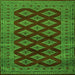 Round Machine Washable Persian Green Traditional Area Rugs, wshtr2471grn