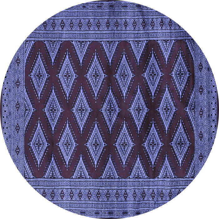 Round Persian Blue Traditional Rug, tr2471blu