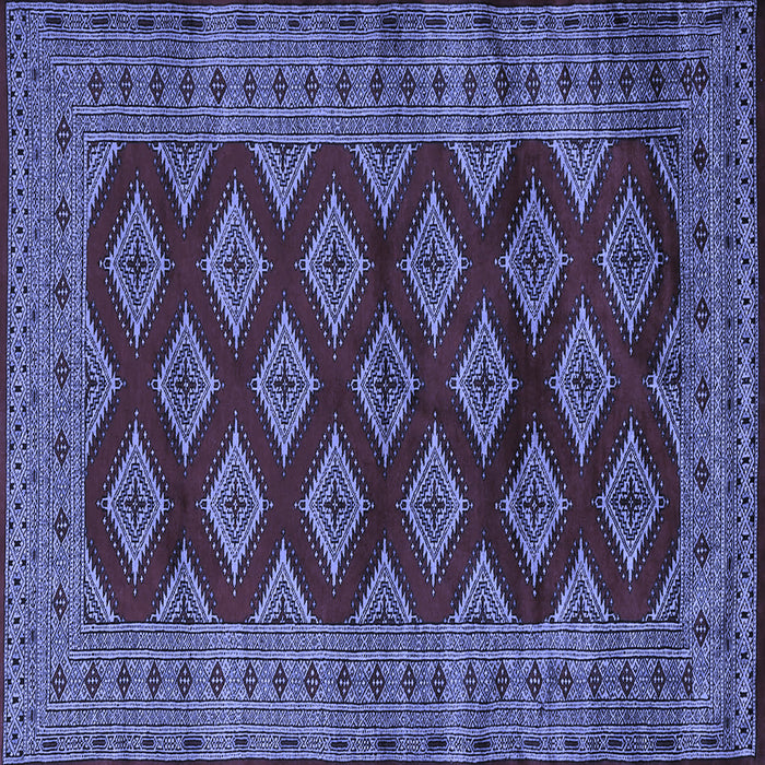 Square Machine Washable Persian Blue Traditional Rug, wshtr2471blu