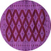 Round Persian Purple Traditional Rug, tr2471pur