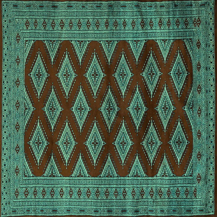 Square Persian Turquoise Traditional Rug, tr2471turq