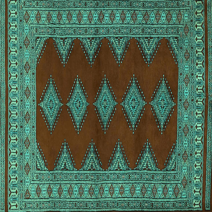 Square Machine Washable Persian Turquoise Traditional Area Rugs, wshtr2472turq