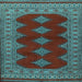 Square Machine Washable Persian Light Blue Traditional Rug, wshtr2472lblu