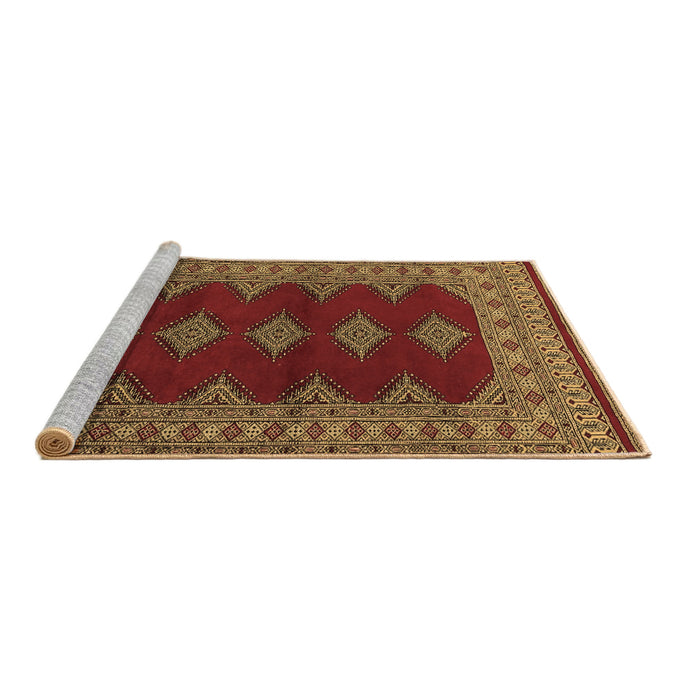 Sideview of Machine Washable Persian Brown Traditional Rug, wshtr2472brn
