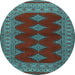 Round Persian Light Blue Traditional Rug, tr2472lblu