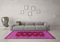 Machine Washable Persian Pink Traditional Rug, wshtr2472pnk