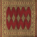 Square Machine Washable Persian Brown Traditional Rug, wshtr2472brn