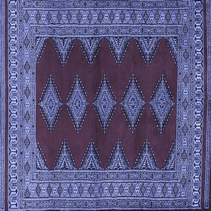 Square Machine Washable Persian Blue Traditional Rug, wshtr2472blu