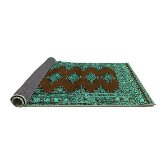 Sideview of Persian Turquoise Traditional Rug, tr2472turq