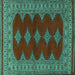 Square Persian Turquoise Traditional Rug, tr2472turq