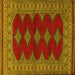 Square Machine Washable Persian Yellow Traditional Rug, wshtr2472yw