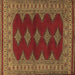 Square Persian Brown Traditional Rug, tr2472brn