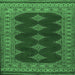 Square Machine Washable Persian Emerald Green Traditional Area Rugs, wshtr2472emgrn