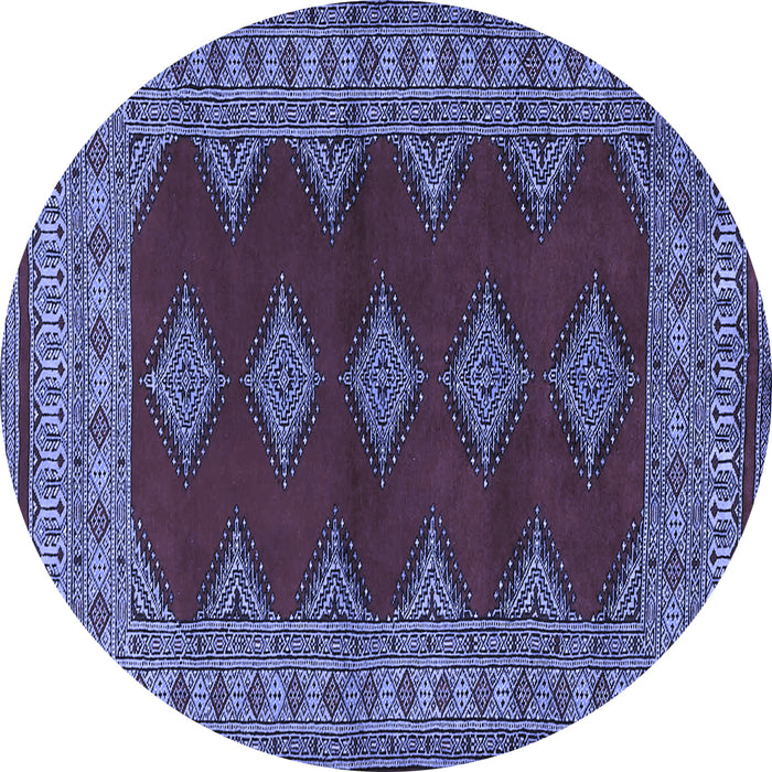 Round Persian Blue Traditional Rug, tr2472blu