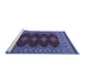 Sideview of Machine Washable Persian Blue Traditional Rug, wshtr2472blu