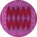 Round Machine Washable Persian Pink Traditional Rug, wshtr2472pnk