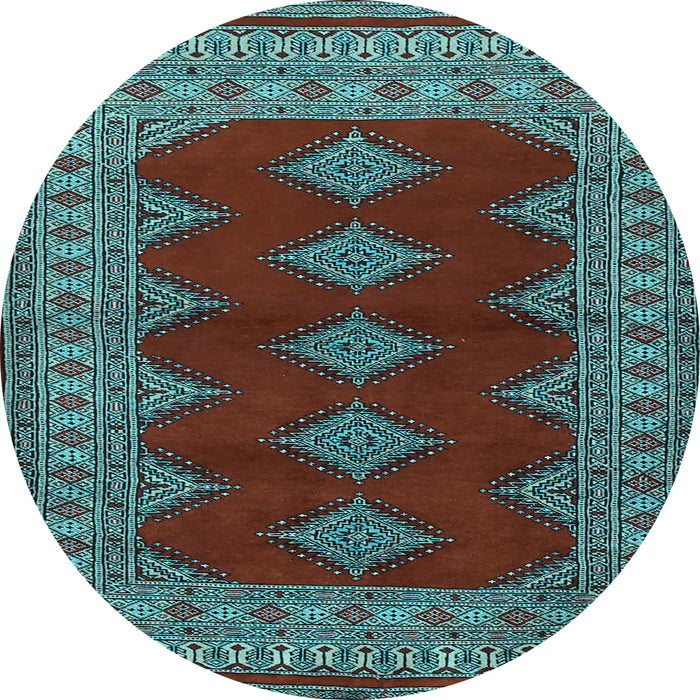 Round Machine Washable Persian Light Blue Traditional Rug, wshtr2472lblu