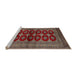 Sideview of Machine Washable Traditional Saffron Red Rug, wshtr2473