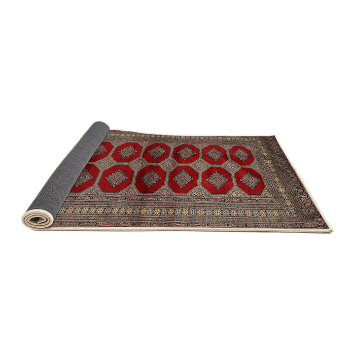 Sideview of Traditional Saffron Red Persian Rug, tr2473