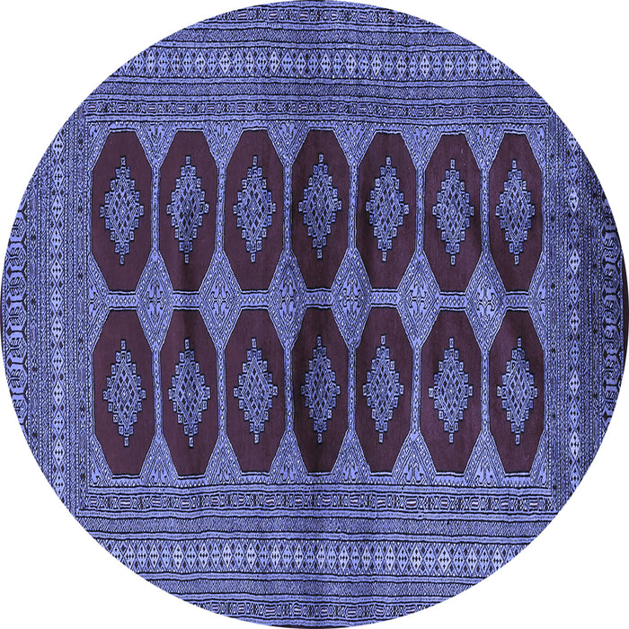 Round Machine Washable Persian Blue Traditional Rug, wshtr2473blu