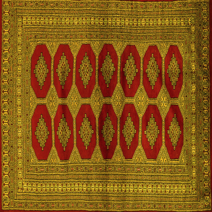 Square Machine Washable Persian Yellow Traditional Rug, wshtr2473yw
